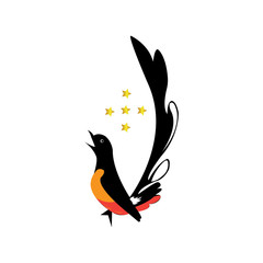 Fototapeta premium magpie logo color vector design