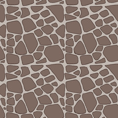 Obraz premium Stones handdrawn seamless brown pattern. Vector illustration.
