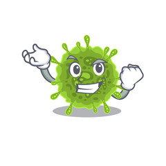 coronavirus cartoon character style with happy face