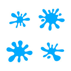 water drop splash set isolated on white background, splash water for element logo and icon, water drop splatter simple flat graphic design, splash water drop symbol for banner thai songkran festival