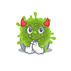 A picture of coronavirus in devil cartoon design