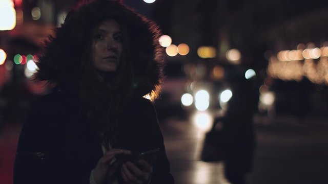 Young adult woman on street in New York