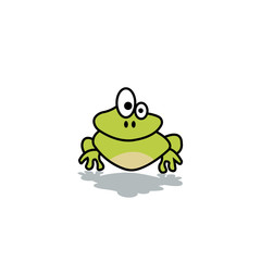 Cute green cartoon frog vector design