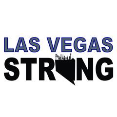 Las Vegas strong with Nevada stage border line and Las Vegas city Silhouette pn the state map