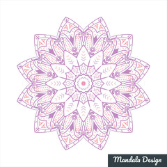 Mandala pattern for Mehndi, Henna, Yoga, Tattoo, Decoration. Mystic, oriental, alchemy ornament. Coloring book page. Vector illustration.