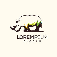 rhino logo design vector abstract modern