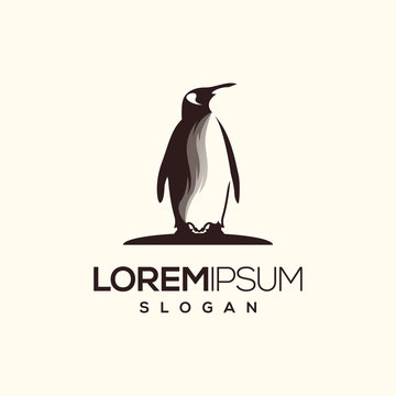 Penguin logo design vector abstract modern