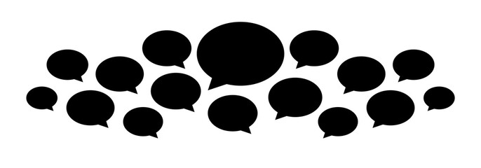 speech bubble ellipse many isolated on white for copy space, balloon message icon for chat and talk speak, speech bubble frame line for talk communication concept, dialog chatting box art line ellipse