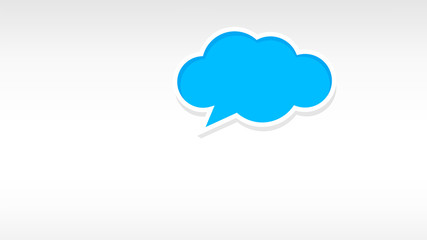 speech bubble cloud shape blue isolated on white grey, cloud shape icon for dialog chatting graphic, speech bubble frame symbol for banner copy space, speech box cloud shape for message sticker text