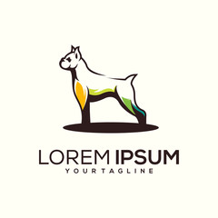 dog logo design vector abstract modern