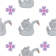 seamless simple bird pattern for fabric, textile, wrapping. vector