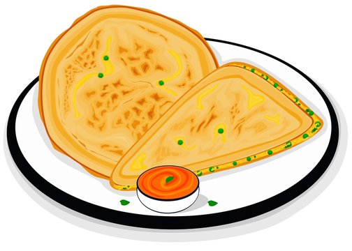 Aloo Matar Paratha Indian Street Food Vector