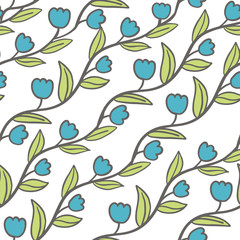  vector illustration of a pattern of flowers and leaves on a white background, textile cover