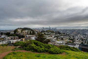 Fototapeta na wymiar Storm Clouds over San Francisco from Tank Hill
