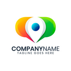 unique abstract pin colorful logo