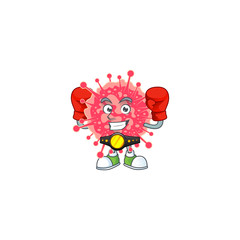 A sporty boxing of coronavirus emergency mascot design style