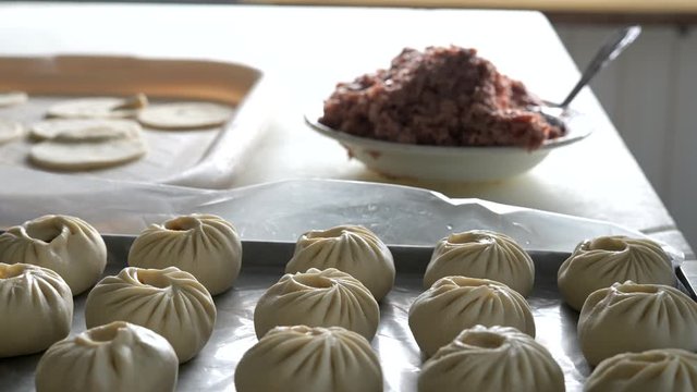 buuza process making factory traditional asian manti