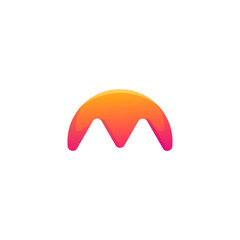 m mountain color logo design vector abstract