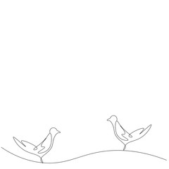 Birds drawing isolated on the white background. Vector illustration.	