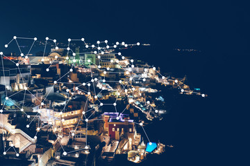 Beautiful night view of modern city