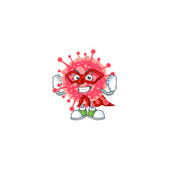 A picture of coronavirus emergency dressed as a Super hero cartoon character