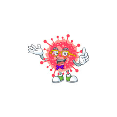 Super Funny coronavirus emergency in nerd mascot design style