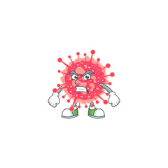 Charming coronavirus emergency mascot design style waving hand