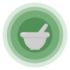 Ayurvedic Medicine Crusher. Flat style illustration. Isolated. 