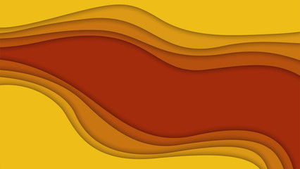 3D abstract background and paper cut shapes, vector illustration