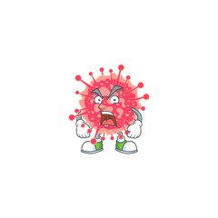 Coronavirus emergency mascot design concept showing angry face