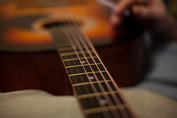 Guitar tuning. Musical instrument