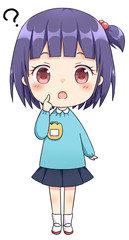 制服を着た幼稚園児　全身　疑問