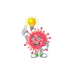 Coronavirus emergency mascot character design with have an idea cute gesture
