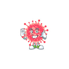 Call me funny gesture coronavirus emergency mascot cartoon design
