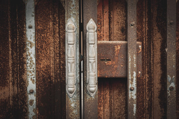 Vintage key hole rusting of door