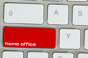 Eine Tastatur und Taste für Homeoffice