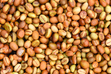  Close up of coffee beans for background                                  