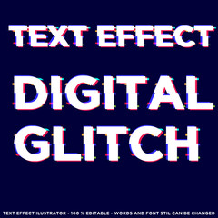 Digital Glitch Texs Effect premium vector