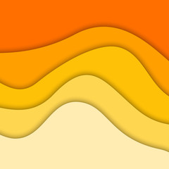 3D abstract background and paper cut shapes, vector illustration