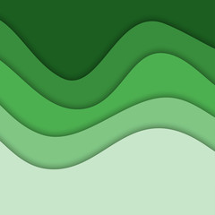 3D abstract background and paper cut shapes, vector illustration