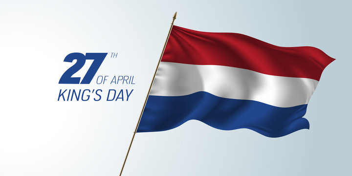 Netherlands happy King's day vector banner, greeting card