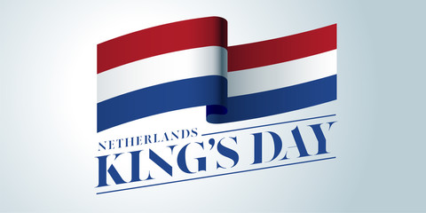 Netherlands happy King's day vector banner, greeting card