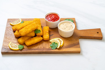 fried fish finger stick or french fries fish