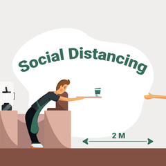 Social Distancing concept art illustration