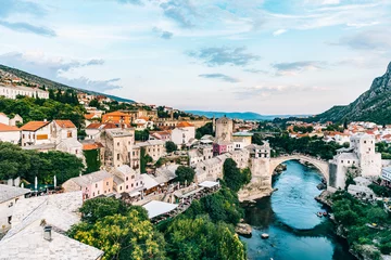 Zelfklevend Fotobehang Stari Most Mostar, Bosnia & Herzegovina