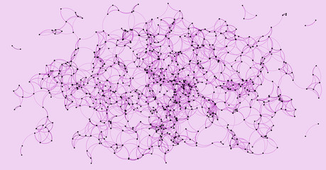 Procedural Art Network Mesh background illustration