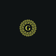 Golden Letter G Luxury logo icon template design in Vector illustration 