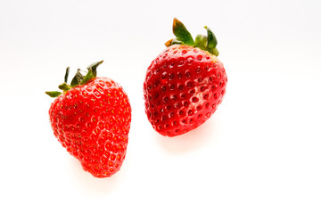 strawberries on a white background