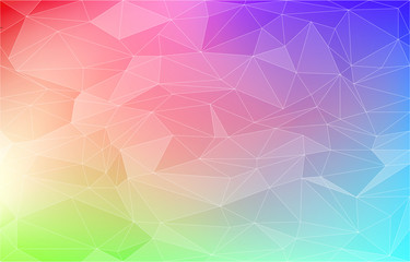 背景素材、ポリゴン風の虹色グラデーション