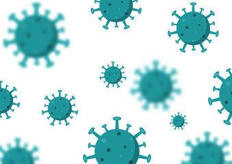 group of corona virus. covid 19. bacteria isolated on white background.